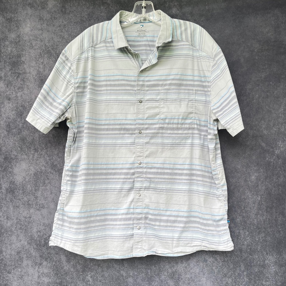Kuhl Mens XL Short Sleeve Button Down Shirt Outdoor Hiking Camping Gorpcore